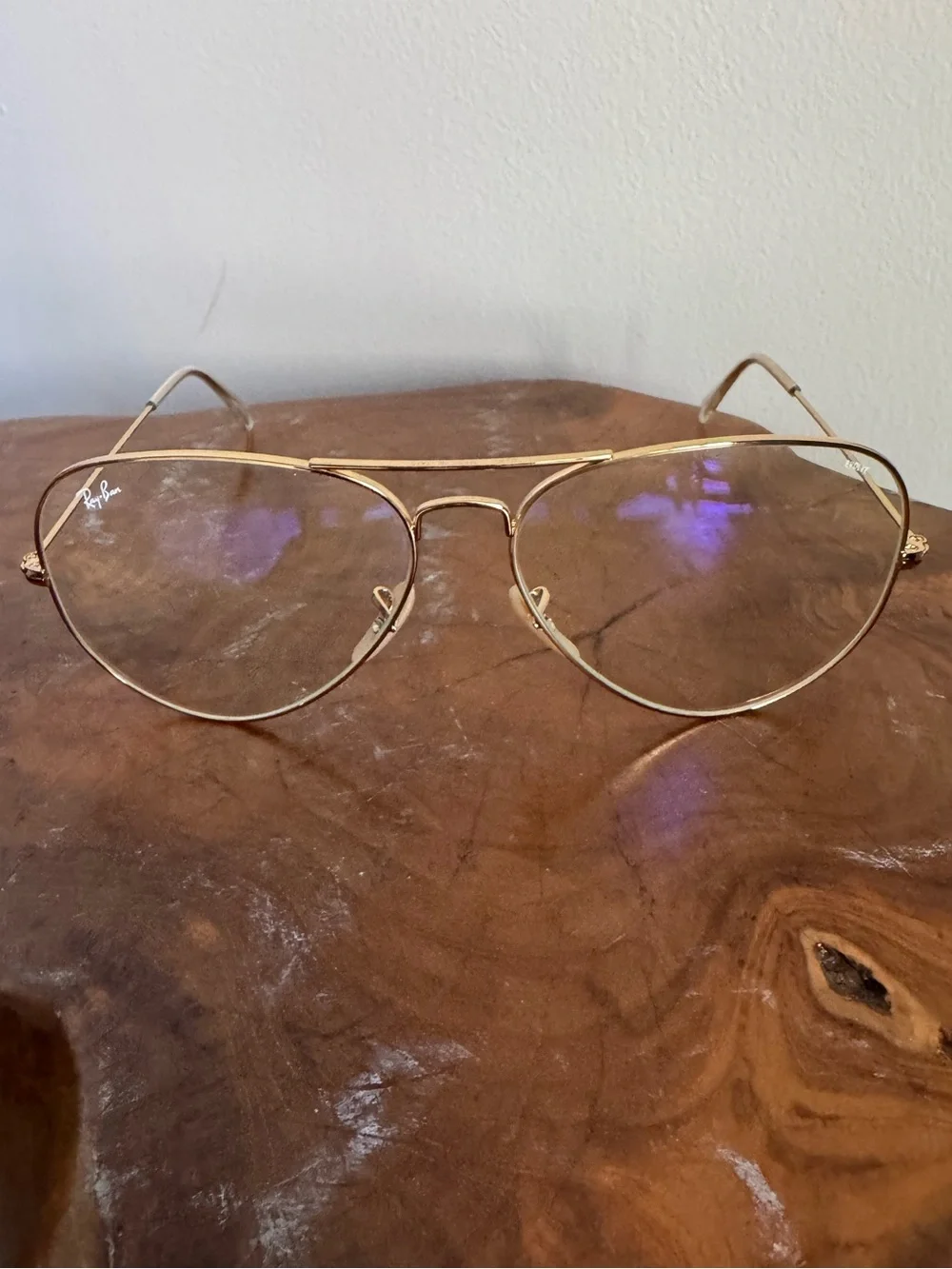 Ray-Ban RB3025 Classic Photochromic Aviator Clear Sunglasses Polshed Gold Frame